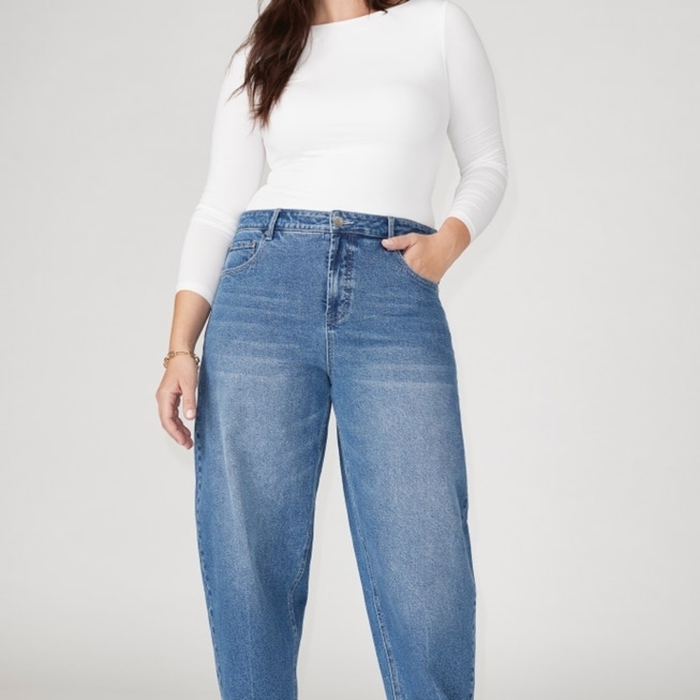 Eloquii Medium Blue Barrell Jeans 18